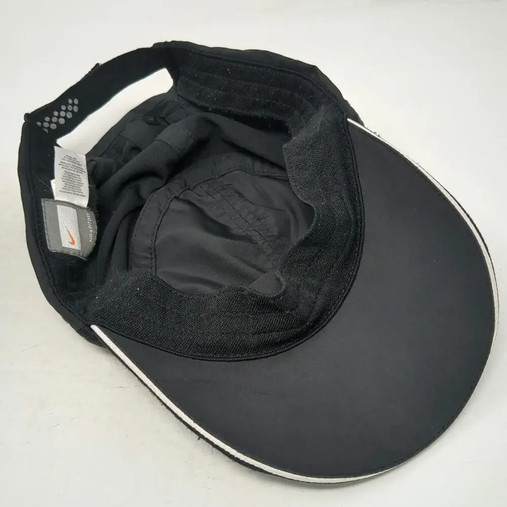 Nike Baseball Cap Black One Size Mesh Fit Dry Performance Swoosh Strapback Hat